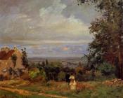 卡米耶 毕沙罗 : Landscape near Louveciennes